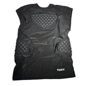 Padded Sleeveless Compression Shirt Basketball Football Mens LARGE Moisture Wick